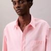 Camisa de popeline de algodão oversized com botões Camisa de popeline de algodão oversized com botões