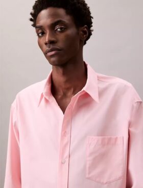 Camisa de popeline de algodão oversized com botões