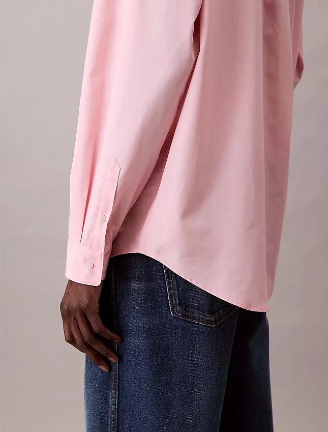 Camisa de popeline de algodão oversized com botões Camisa de popeline de algodão oversized com botões