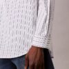 Camisa de popeline de algodão às riscas com botões Camisa de popeline de algodão às riscas com botões