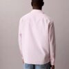 Camisa de popeline lavado com botões e corte descontraído Camisa de popeline lavado com botões e corte descontraído