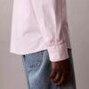 Camisa de popeline lavado com botões e corte descontraído Camisa de popeline lavado com botões e corte descontraído
