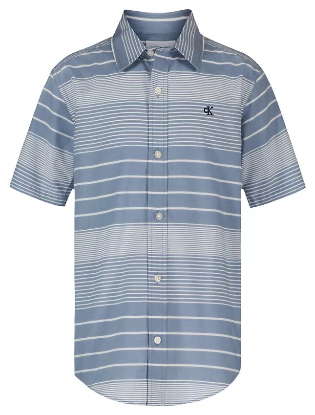 Camisa de verão com riscas e botões para meninos Camisa de verão com riscas e botões para meninos