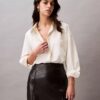 Camisa Descontraída com Botões em Mistura de Viscose Camisa Descontraída com Botões em Mistura de Viscose