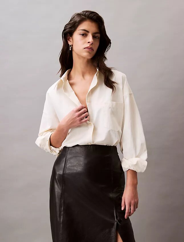 Camisa Descontraída com Botões em Mistura de Viscose Camisa Descontraída com Botões em Mistura de Viscose