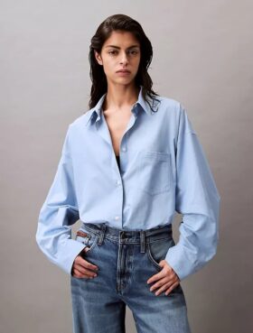Camisa Descontraída com Botões em Mistura de Viscose