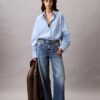 Camisa Descontraída com Botões em Mistura de Viscose Camisa Descontraída com Botões em Mistura de Viscose