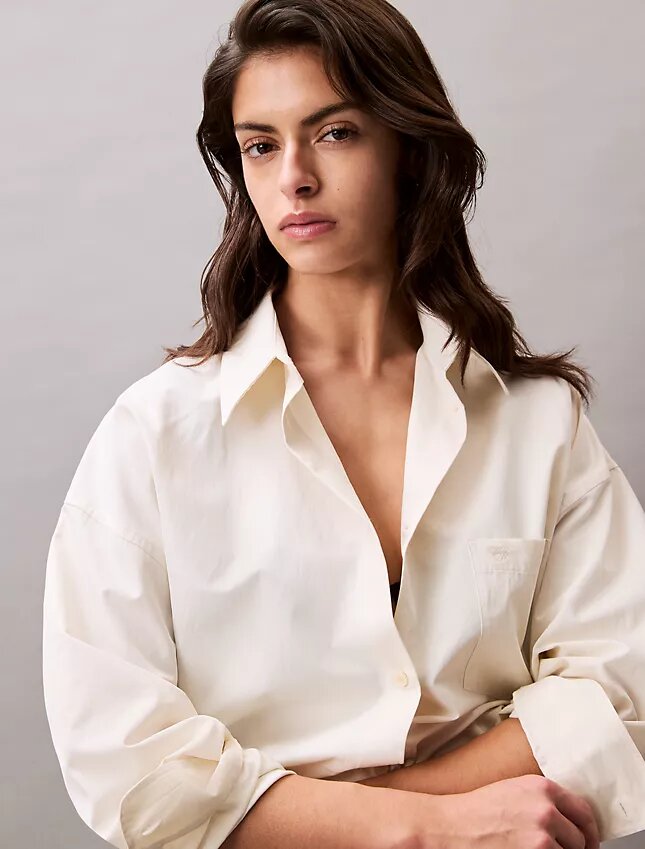 Camisa Descontraída com Botões em Mistura de Viscose Camisa Descontraída com Botões em Mistura de Viscose