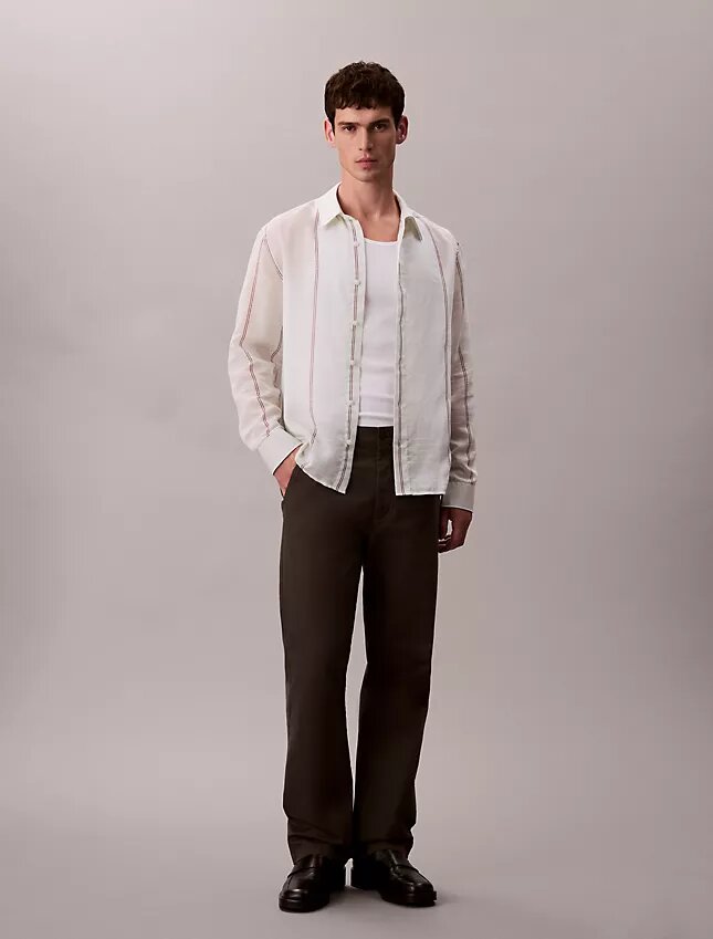 Camisa Descontraída de Algodão e Nylon Camisa Descontraída de Algodão e Nylon