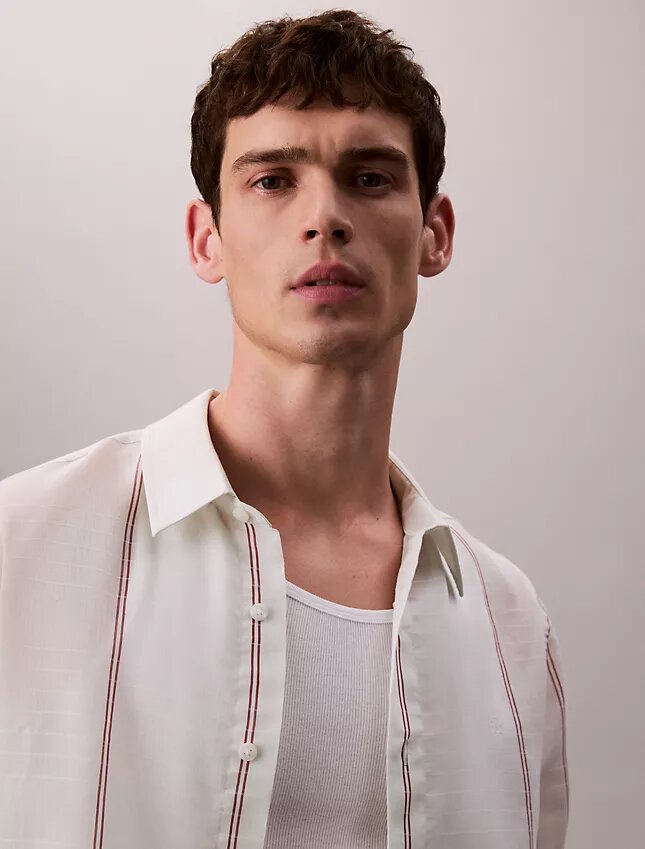 Camisa Descontraída de Algodão e Nylon Camisa Descontraída de Algodão e Nylon