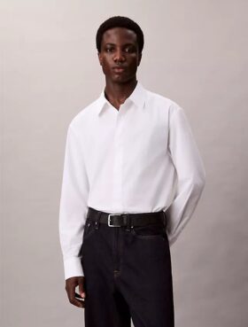 Camisa Descontraída de Algodão e Seda