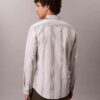 Camisa Justa Elástica Supima com Risca Tingida no Fio