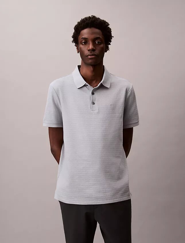 Camisa polo clássica em malha waffle Camisa polo clássica em malha waffle