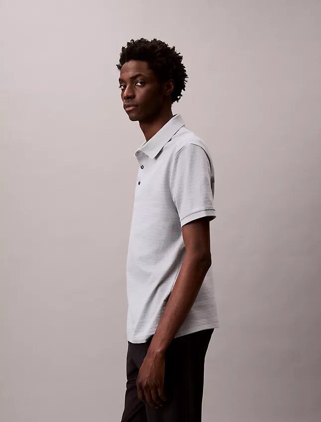 Camisa polo clássica em malha waffle Camisa polo clássica em malha waffle