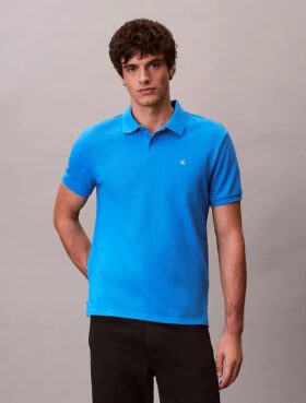 Camisa polo clássica em piqué de algodão