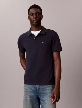 Camisa polo clássica em piqué de algodão