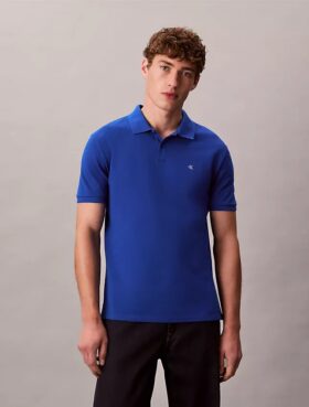 Camisa polo clássica em piqué de algodão