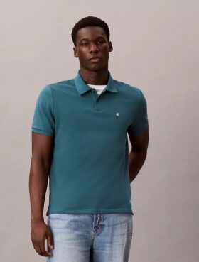 Camisa polo clássica em piqué de algodão