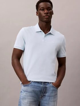 Camisa polo clássica em piqué de algodão