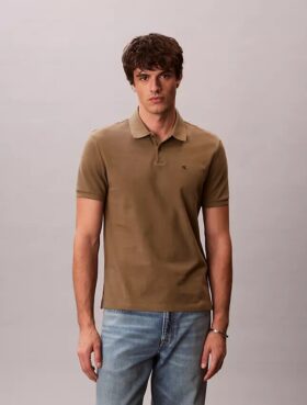 Camisa polo clássica em piqué de algodão
