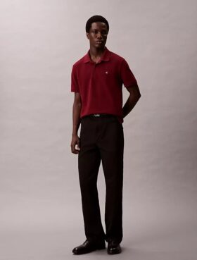 Camisa polo clássica em piqué de algodão