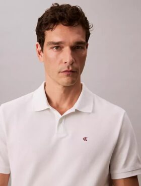 Camisa polo clássica em piqué de algodão