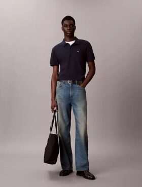 Camisa polo clássica em piqué de algodão