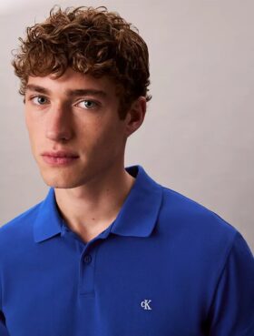 Camisa polo clássica em piqué de algodão