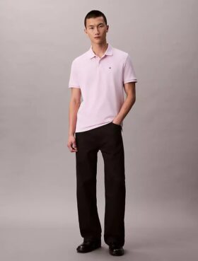 Camisa polo clássica em piqué de algodão