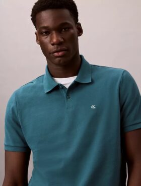 Camisa polo clássica em piqué de algodão
