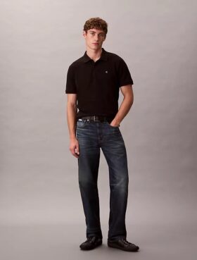 Camisa polo clássica em piqué de algodão