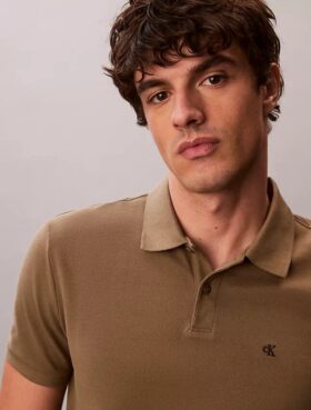 Camisa polo clássica em piqué de algodão