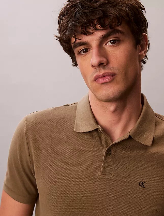 Camisa polo clássica em piqué de algodão Camisa polo clássica em piqué de algodão