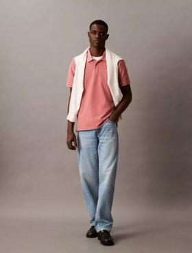 Camisa polo clássica em piqué de algodão