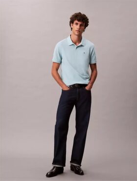 Camisa polo clássica em piqué de algodão