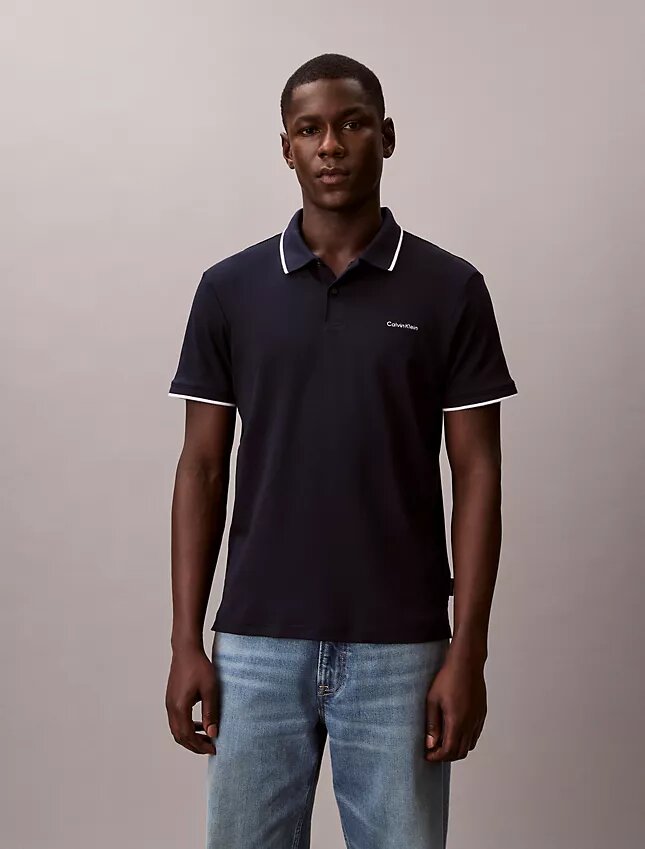 Camisa polo com detalhes em Liquid Touch Camisa polo com detalhes em Liquid Touch