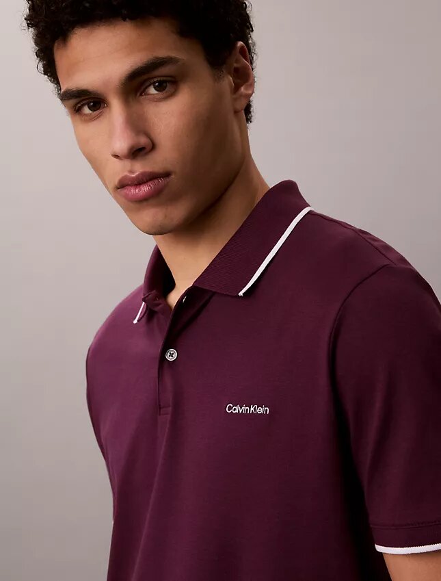 Camisa polo com detalhes em Liquid Touch Camisa polo com detalhes em Liquid Touch