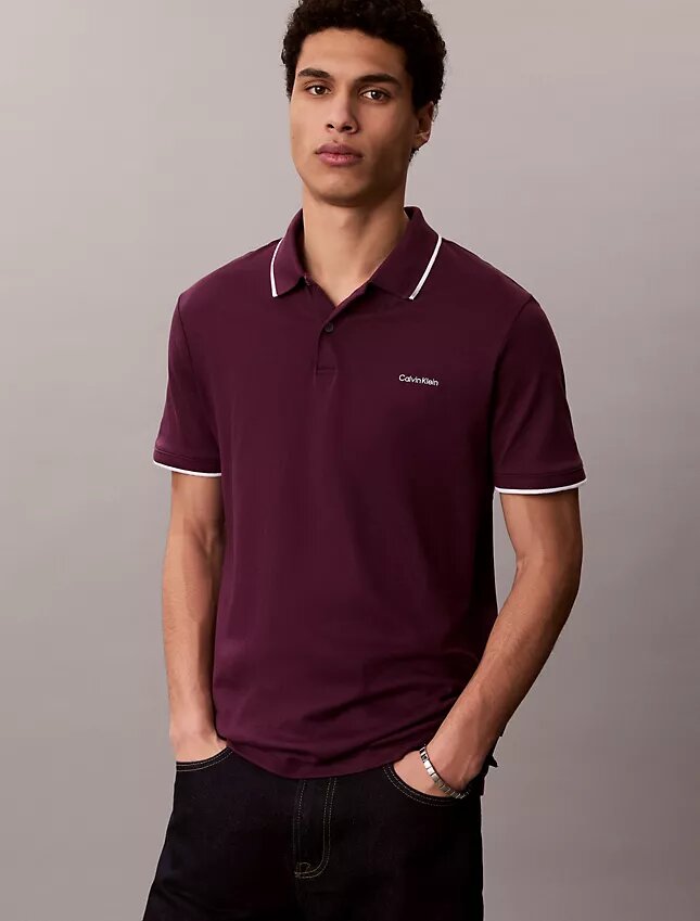 Camisa polo com detalhes em Liquid Touch Camisa polo com detalhes em Liquid Touch