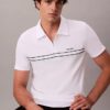 Camisa polo com fecho de correr de um quarto e debrum contrastante