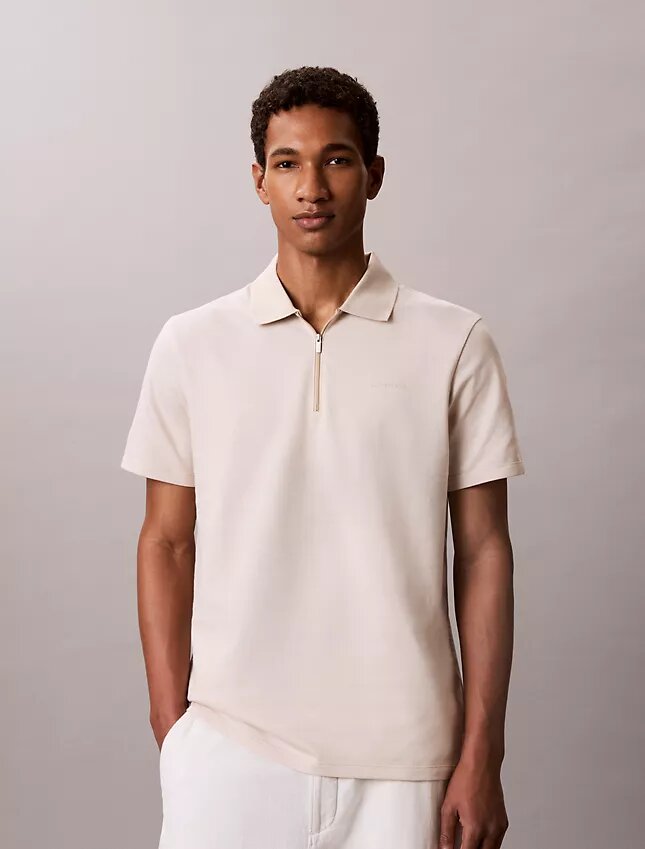 Camisa polo com fecho em espinha Camisa polo com fecho em espinha