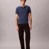 Camisa polo com gola em blocos de cor em piqué