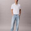 Camisa polo com gola em blocos de cor em piqué Camisa polo com gola em blocos de cor em piqué