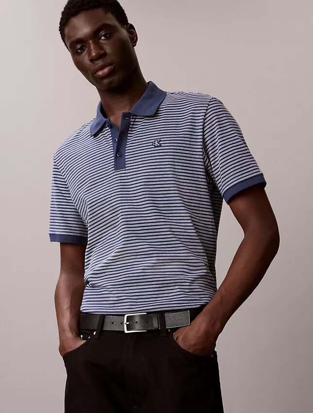 Camisa polo com riscas universitárias Camisa polo com riscas universitárias