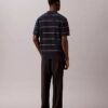 Camisa polo de malha às riscas em algodão Camisa polo de malha às riscas em algodão