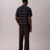 Camisa polo de malha às riscas em algodão Camisa polo de malha às riscas em algodão