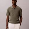 Camisa polo em malha canelada Camisa polo em malha canelada