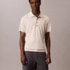 Camisa polo em malha fina de mistura de liocel Camisa polo em malha fina de mistura de liocel