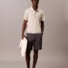 Camisa polo em malha fina de mistura de liocel Camisa polo em malha fina de mistura de liocel