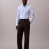 Camisa slim de algodão elástico com padrão xadrez Camisa slim de algodão elástico com padrão xadrez