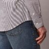 Camisa slim de algodão elástico com padrão xadrez Camisa slim de algodão elástico com padrão xadrez